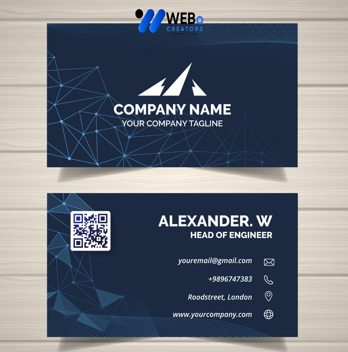 Elegant Professional Business card design with golden stripes Agency in Brisbane, CA
